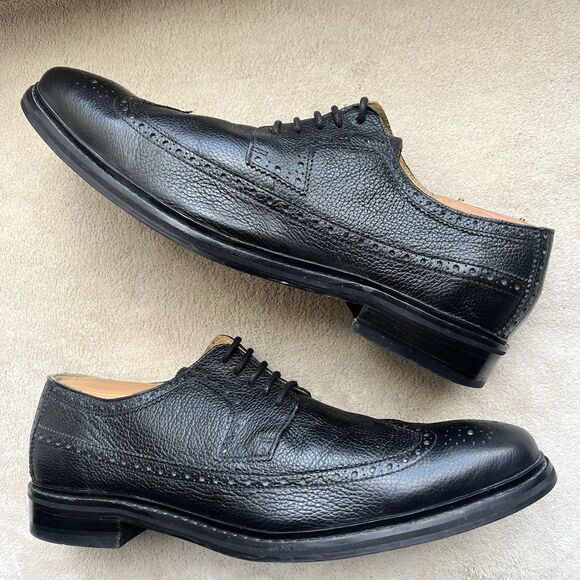 Cole Haan Williams Longwing Derby II Black Pebbled Leather Oxford Men 13 C13595 - Picture 1 of 16